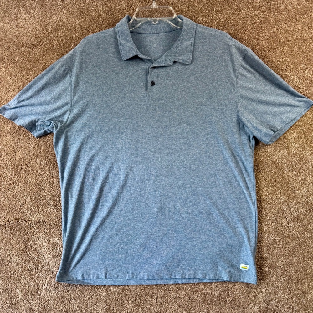Vuori Strato Tech Polo Mens XL Heathered Blue Short Sleeve Performance V188